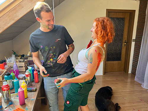 Spaß beim actionapinting