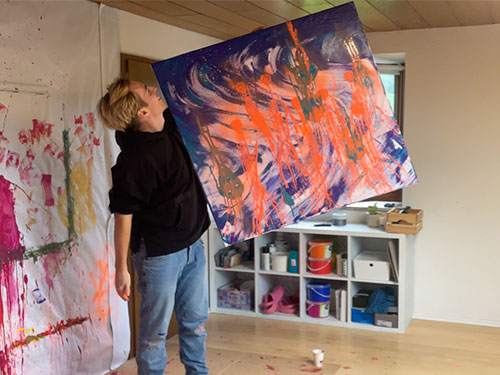 Actionpainting fertiges Kunstwerk