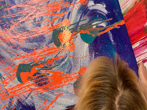 Actionpainting - fliesende Farben